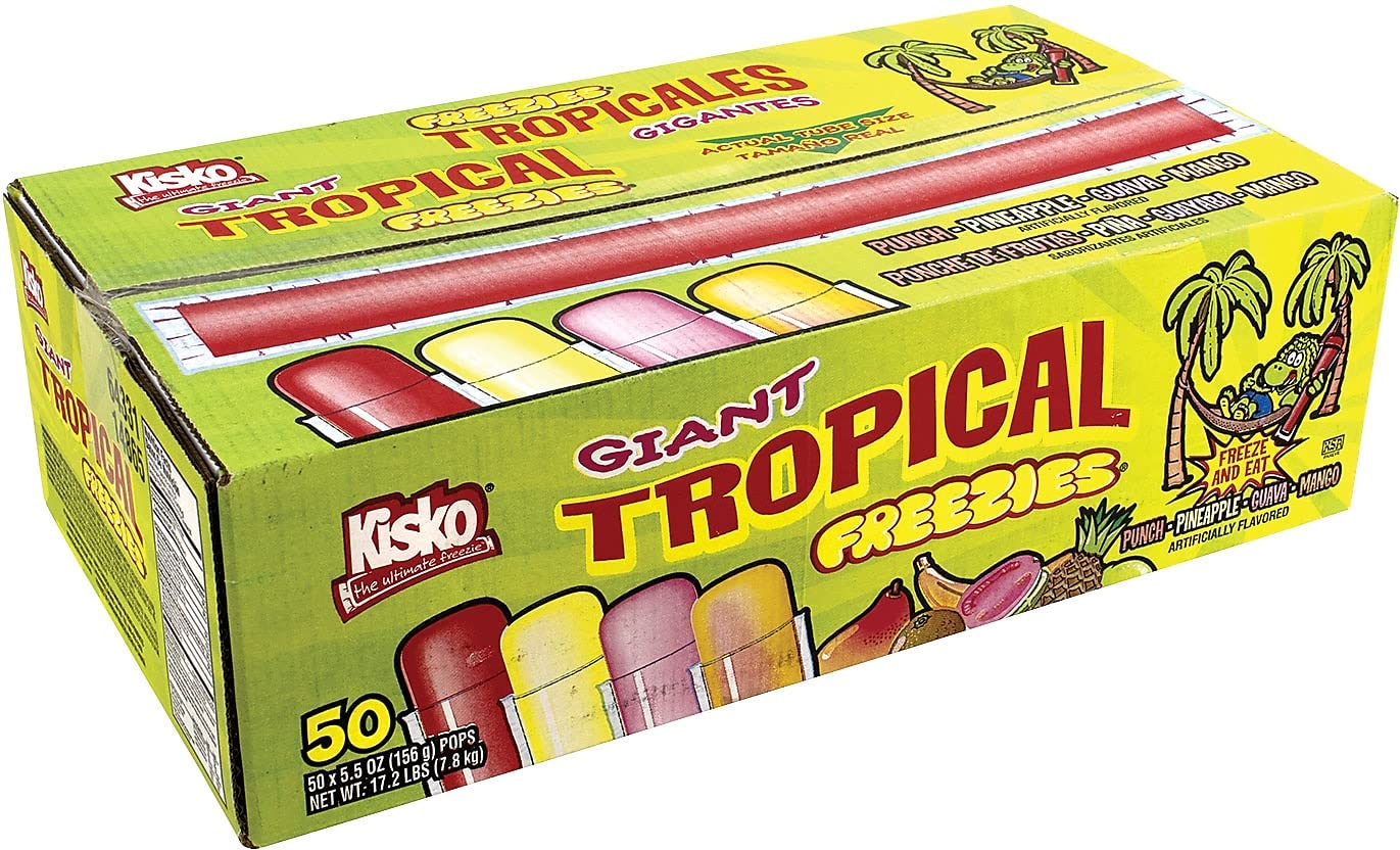 Amazon.com: Kisko Giant Tropical Freezies 5.5 oz, 50 Count
